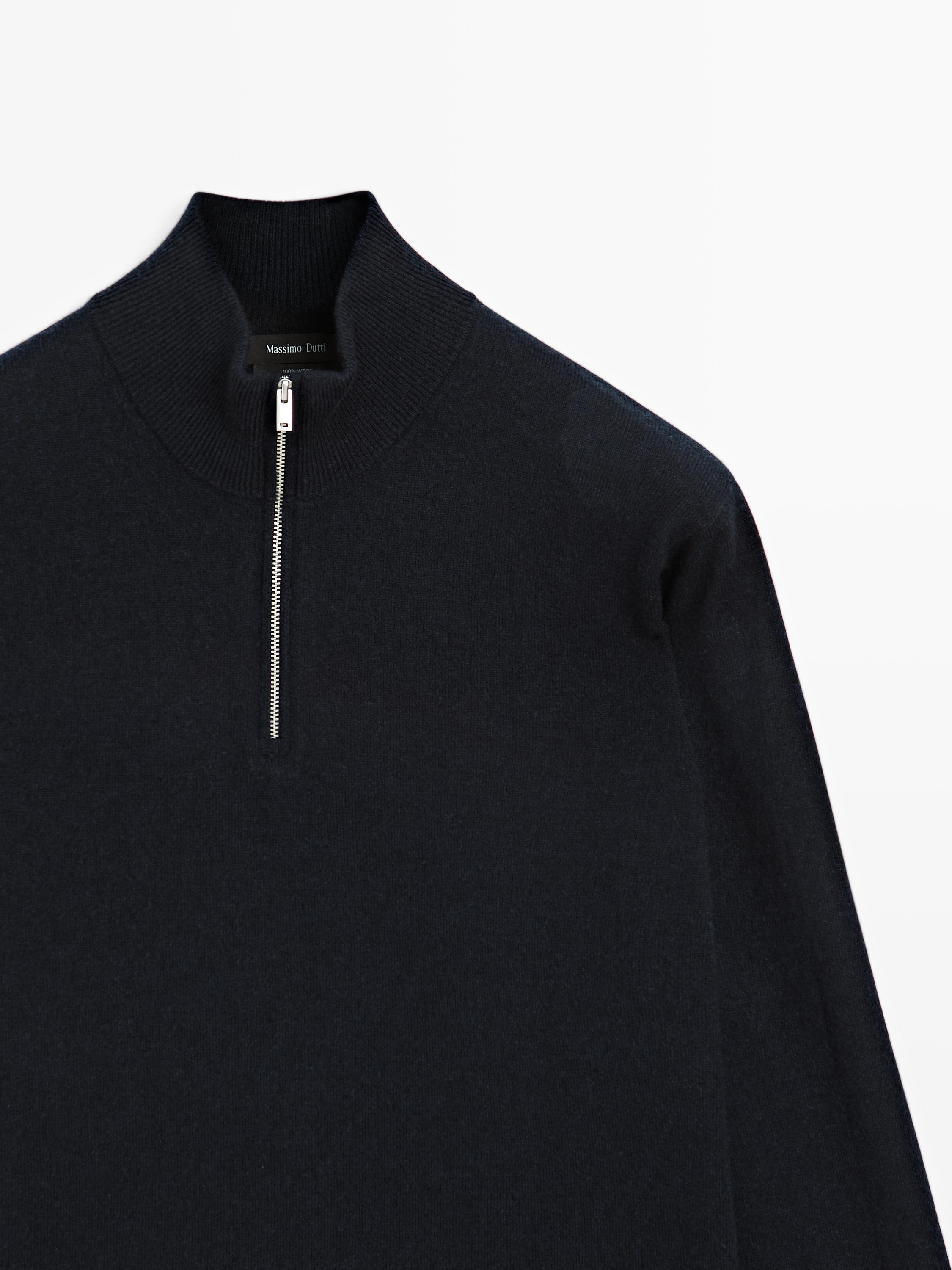 Pull en maille à col camionneur zipp